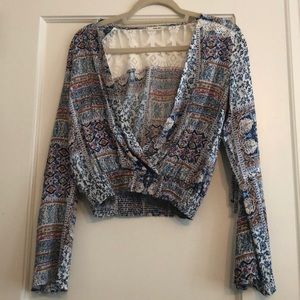 Crop Top Open Front Shirt